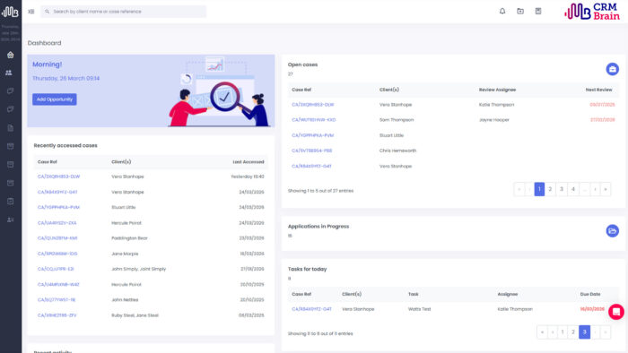 Product | CRM Brain | Screenshot of dashboard