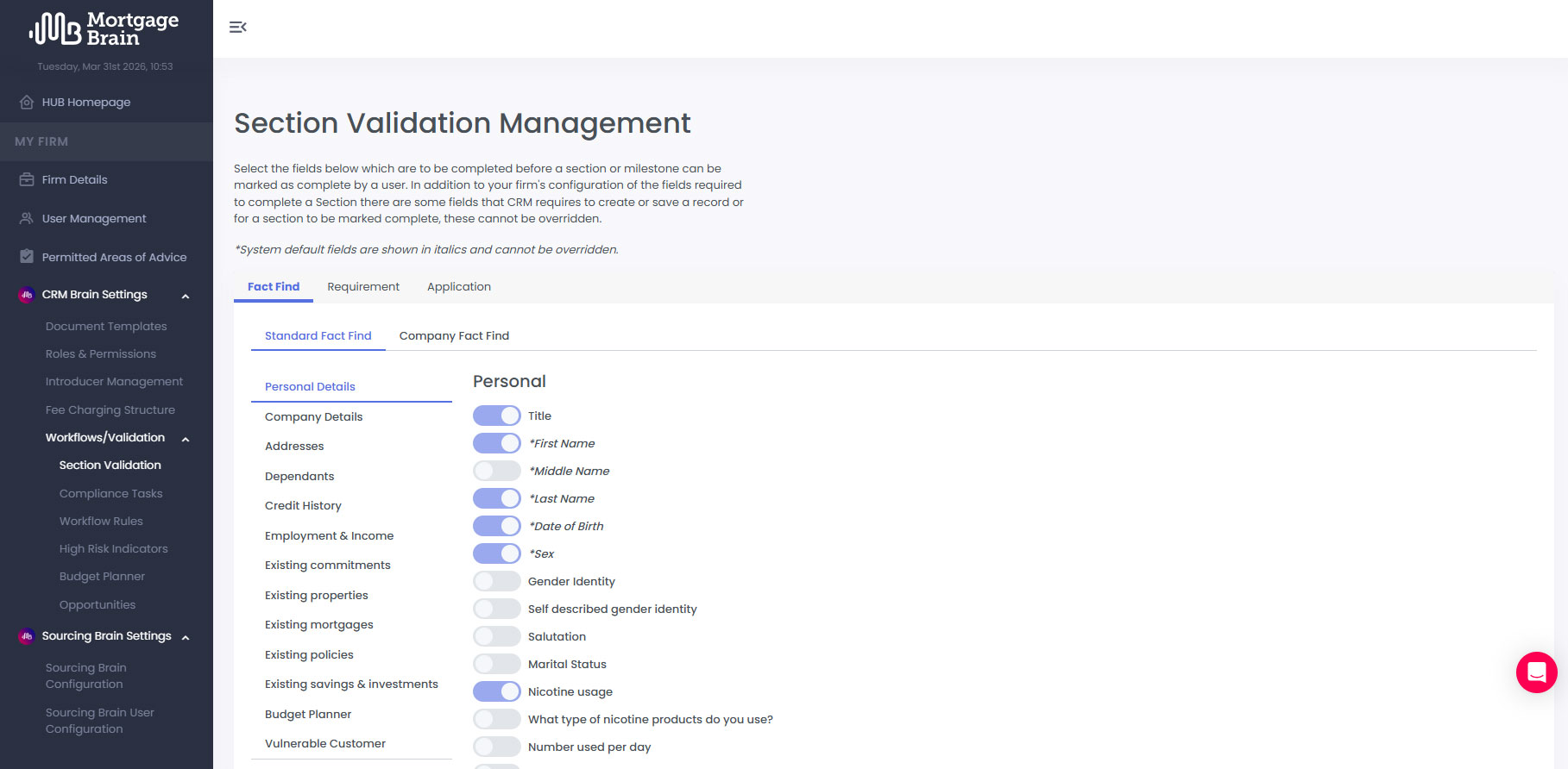 Product | Hub | Screenshot of Areas of Advice