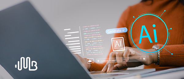 AI Zone | AI Promot featured image showing laptop with user and AI symbolism overlayed