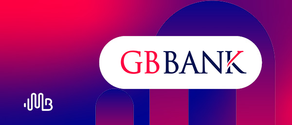 News | featured image with GB Bank logo in a white background overlaying a red and blue gradient brand background