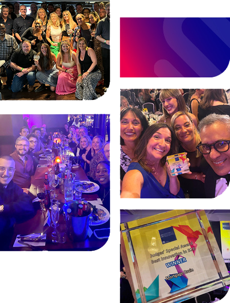 Photo montage of Mortgage Brain employees having fun in social situations
