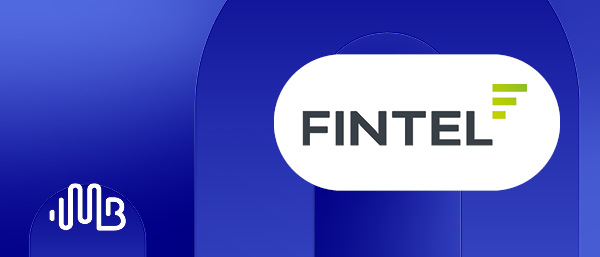 Fintel logo over blue gradient background
